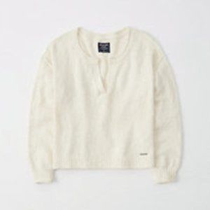 Abercrombie Womens Henley Sweater XS Off White